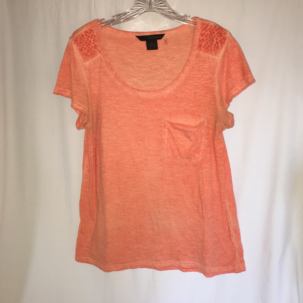 Super Cute Playful Orange Calvin Klein Jeans Tee